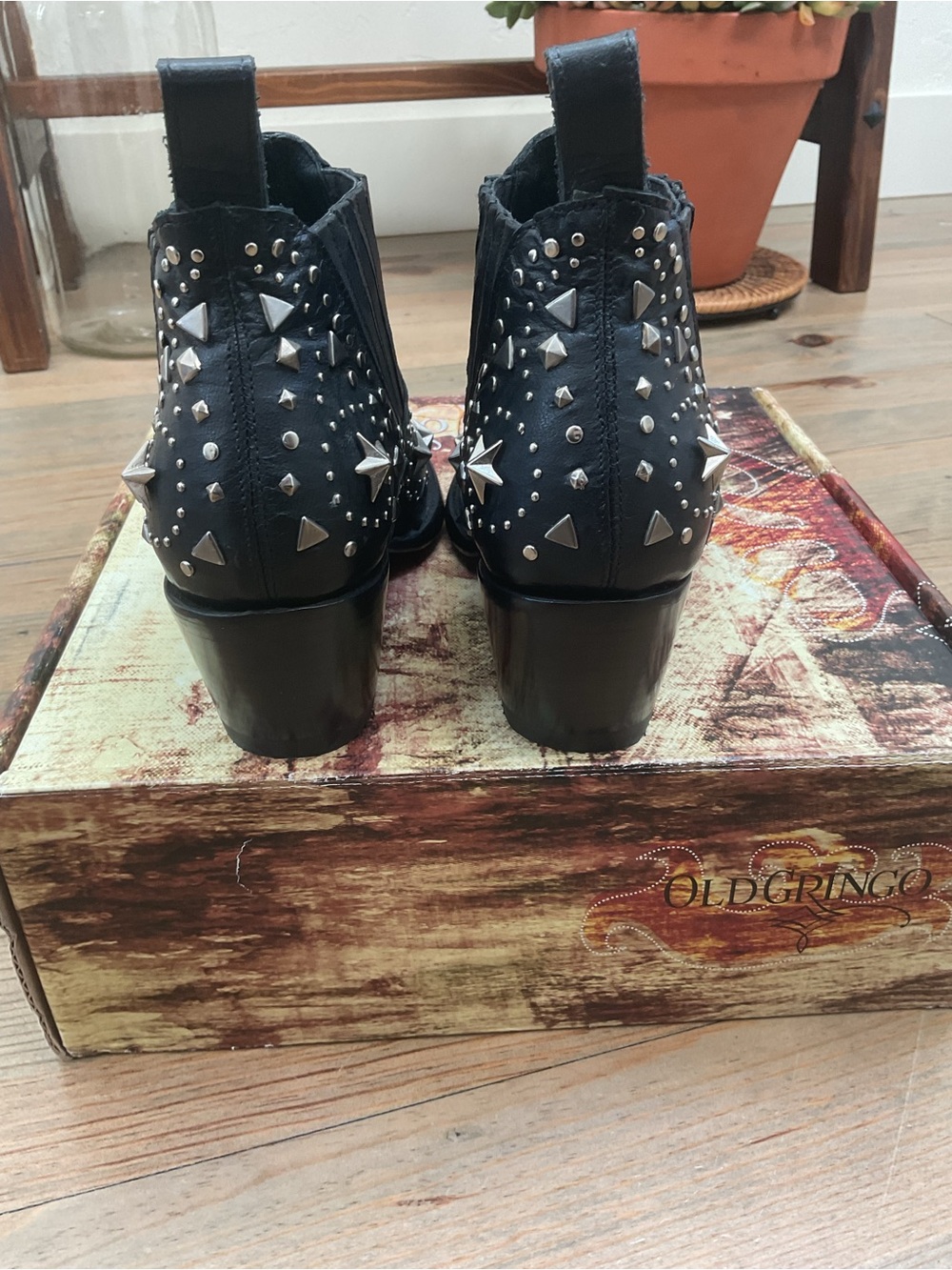 OLD GRINGO 20th ANNIVERSARY ‘METAL STAR’ BLACK COWBOY BOOT 7.5 - Picture 10 of 16